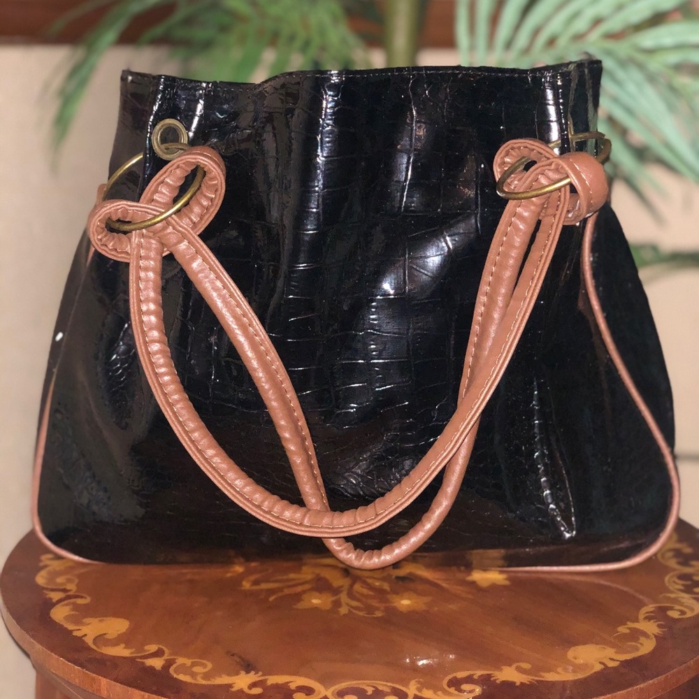 Black crocodile purse